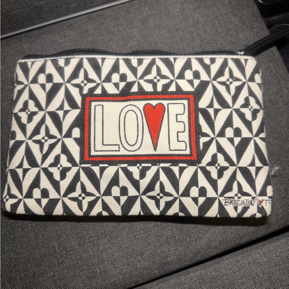 Brighton Geometric Love Pouch in Black and White